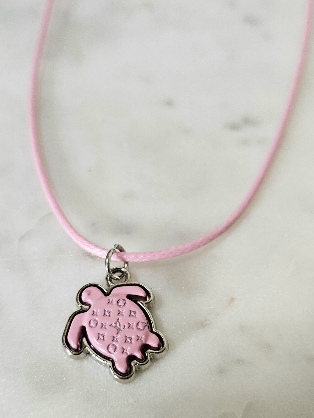 Adorable Pink Monogram Honu Necklace 🐢💕